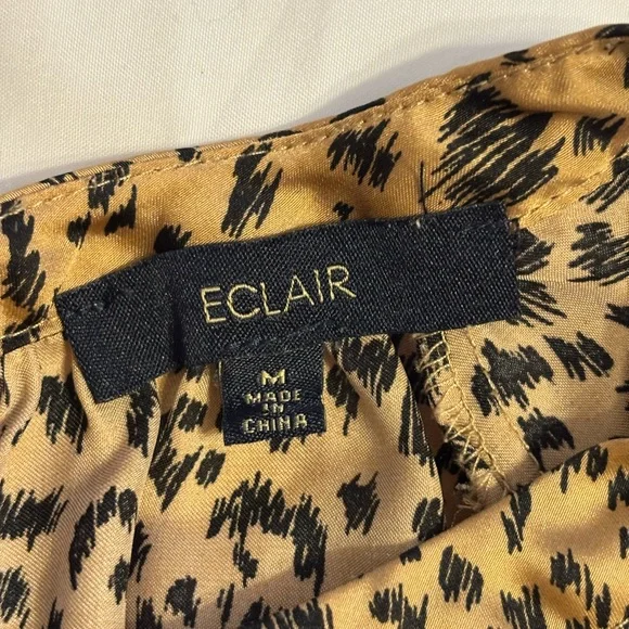 Eclair Abstract Animal Print Peplum Blouse Size Medium - Picture 2 of 8